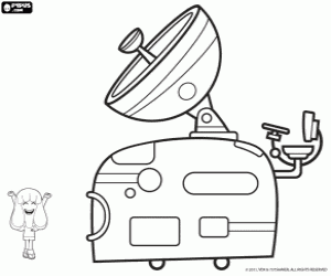 Mina and the caravan with antennas coloring page