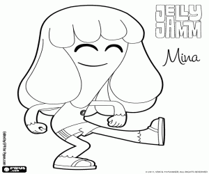 Mina is the scientist of Jamboo coloring page