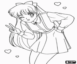 Minako Aino is Sailor Venus coloring page