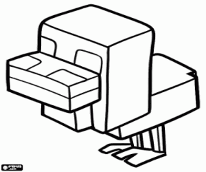 Minecraft Chicken coloring page