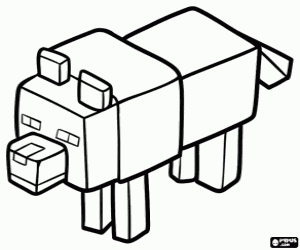 Minecraft Wolf coloring page