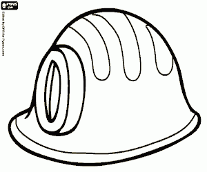 A mining helmet coloring page