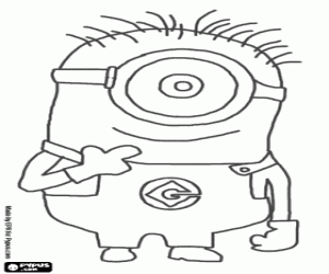 A minion with an eye coloring page