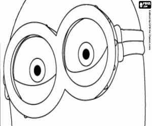 Minion eyes with the glasses coloring page