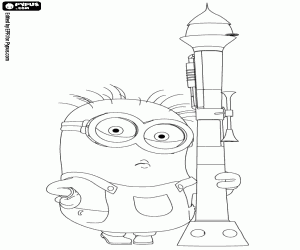 Minion with missile launcher coloring page