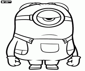 The minion Stuart has only an eye coloring page