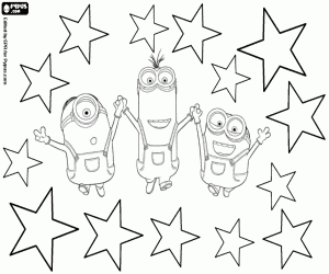 The minions and Christmas coloring page