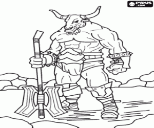 Minotaur, a mythological being coloring page