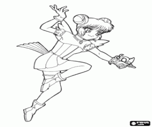 Mint Aizawa, Corina from Mew Mew coloring page