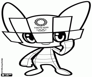 Miraitowa, Tokyo 2020 mascot coloring page