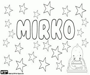 Mirko, Slavic name for boy coloring page