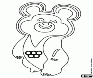 Misha, 1980 Moscow Olympics coloring page