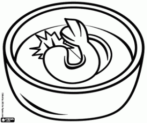 Miso soup, Japanese cuisine coloring page