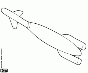 A missile, a large projectile coloring page