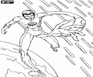 Mister fantastic, a superhero coloring page