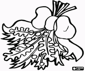 Mistletoe bouquet with a ribbon coloring page