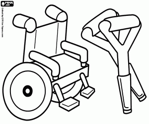 Mobility aids coloring page