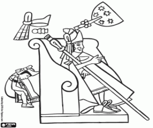 Moctezuma, an Aztec Emperor coloring page