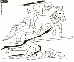 The modern pentathlon, five events coloring page