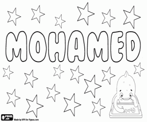 Mohamed, variant of Muhammad coloring page
