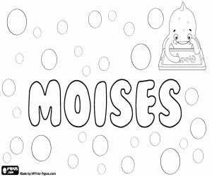 Moisés, name of Hebrew origin coloring page