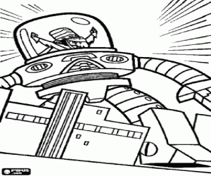 Mojo Jojo in his big robot coloring page
