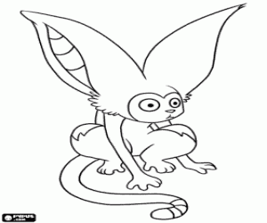 Momo, a flying lemur coloring page