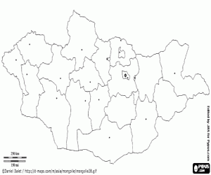 Mongolia map coloring page