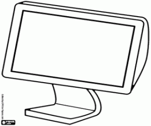 Monitor for computer coloring page