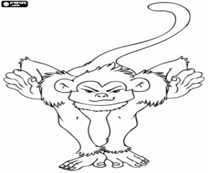 A monkey in balance coloring page