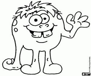 Monster ball with large teeth coloring page