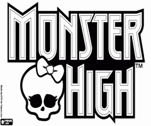 Monster High logo, emblem coloring page