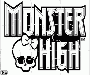 Monster High logo puzzle coloring page