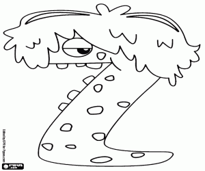The monster of the letter Z coloring page