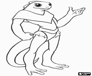 A monster lizard coloring page
