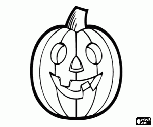 A monstrous face in a pumpkin coloring page