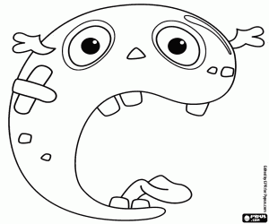A monstrous mouth, the letter C coloring page