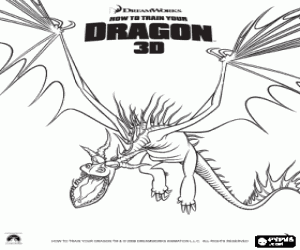 Monstrous Nightmare dragons coloring page