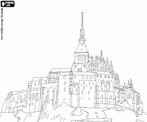 Mont Saint Michel, Normandy coloring page