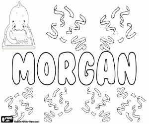 Morgan, name in various languages coloring page