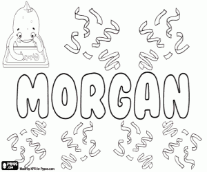 Morgan, unisex name coloring page