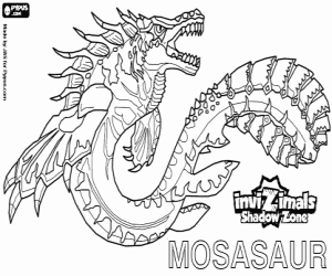 Mosasaur, Invizimals Shadow Zone coloring page