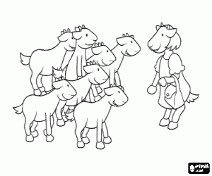 Mother goat warns the little goats coloring page