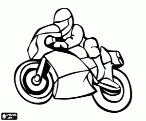 Moto sport with its pilot coloring page