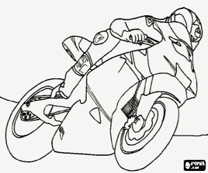 MotoGP with pilot coloring page