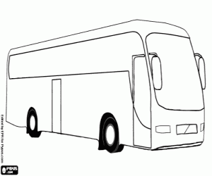 A motor coach to decorate coloring page