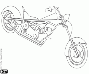 Motorcycle Chopper coloring page
