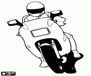 Motorcycle on the road coloring page