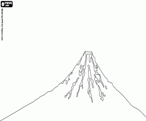 Mount Fuji, a symbol of Japan coloring page