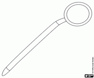 Mouth mirror, dentist's mirror coloring page